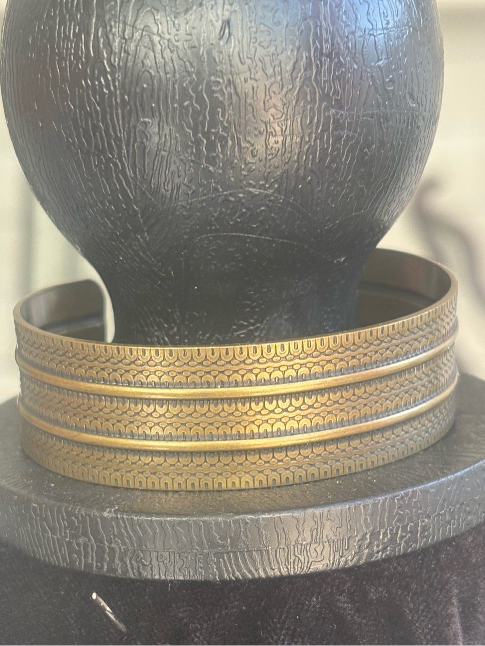 Brass Tone Decorative Metal Collar for Home Accents - Gold